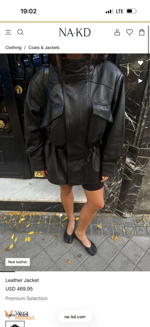 NA-KD Leather Jacket L (40)