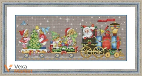 Набір для вишивки хрестиком "Новорічний експрес" 35*14 см