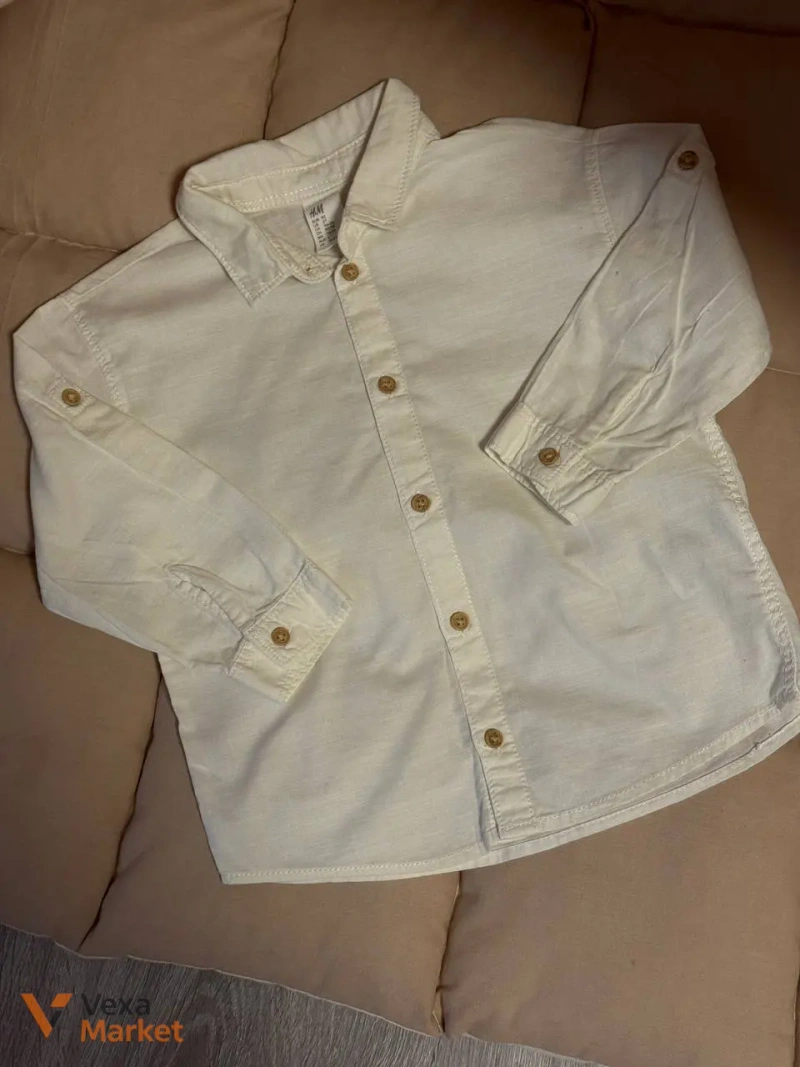 Набір одягу для хлопчика H&M: сорочка айворі та штани, розмір 92 — фото 2