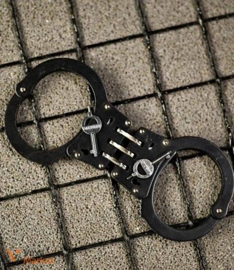 Наручники Masolet black из закаленной стали К-70