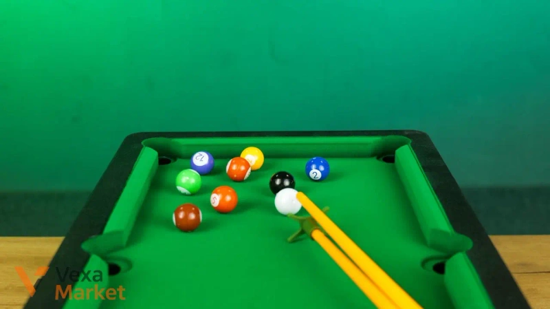 Настільний більярд Game Billiards Rack 'Em Up з кулями та киями — фото 4