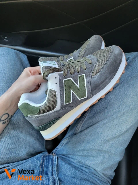 New Balance 574 Grey Green Замша Вьетнам