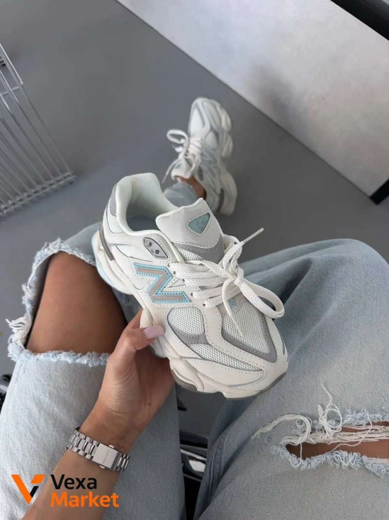 New Balance 9060 Raincloud Quarry White шкіра — фото 6