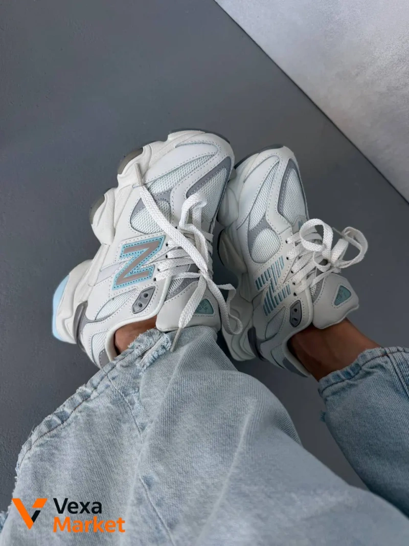 New Balance 9060 Raincloud Quarry White шкіра — фото 7
