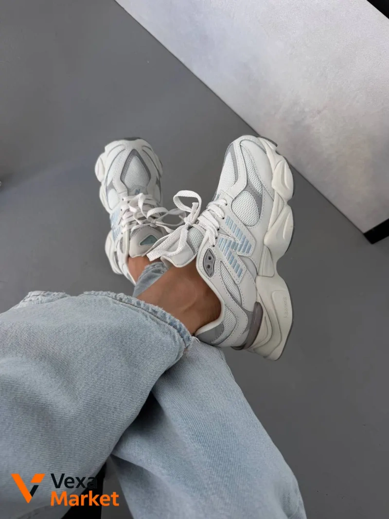 New Balance 9060 Raincloud Quarry White шкіра — фото 8