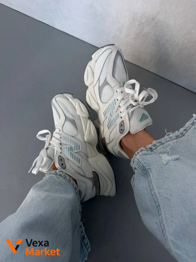 New Balance 9060 Raincloud Quarry White шкіра — фото 9