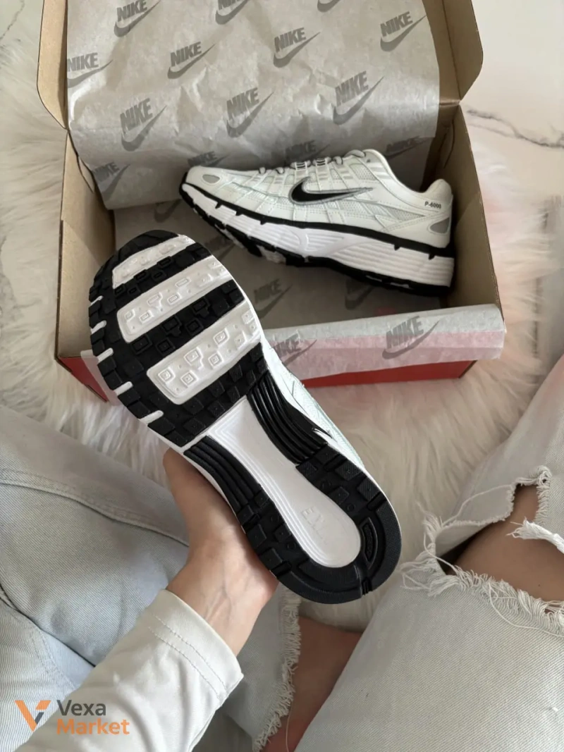 Nike P-6000 White Black Swoosh — фото 3