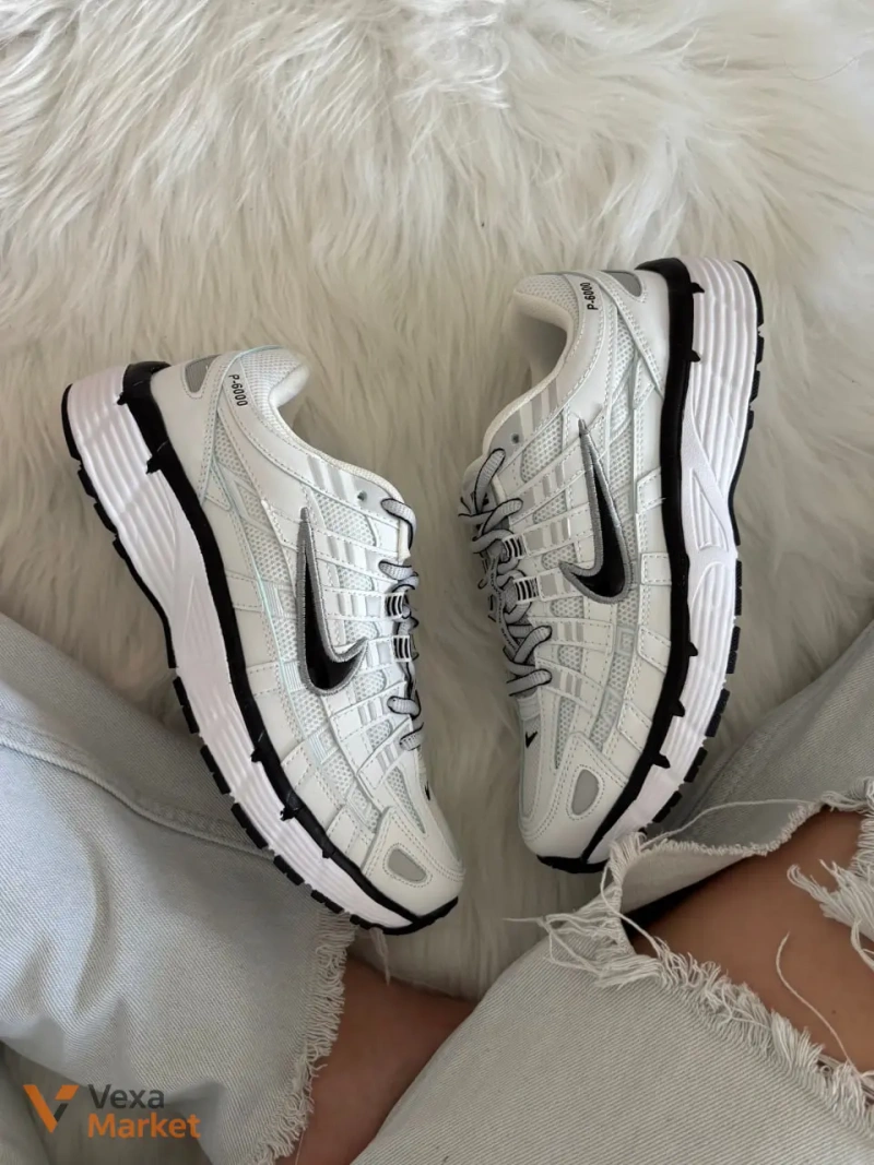 Nike P-6000 White Black Swoosh — фото 4