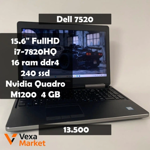 Ноутбук Dell Precision 7520 i7-7820HQ/16GB DDR4/240GB SSD/NVIDIA Quadro M1200 4GB