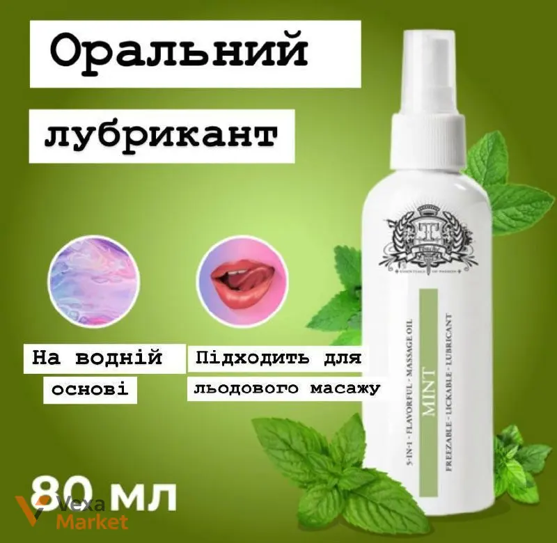 Оральный лубрикант Shots Ice Lubricant - Mint (мята), 80 мл — фото 2