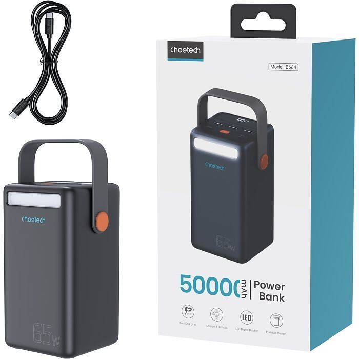 Павер банк УМБ Choetech 50000mAh PD+QC 65W Power Bank Choetech 50000mAh PD+QC 65W — фото 5