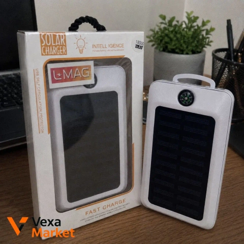 Power Bank 18000 mAh з сонячною панеллю та лампою