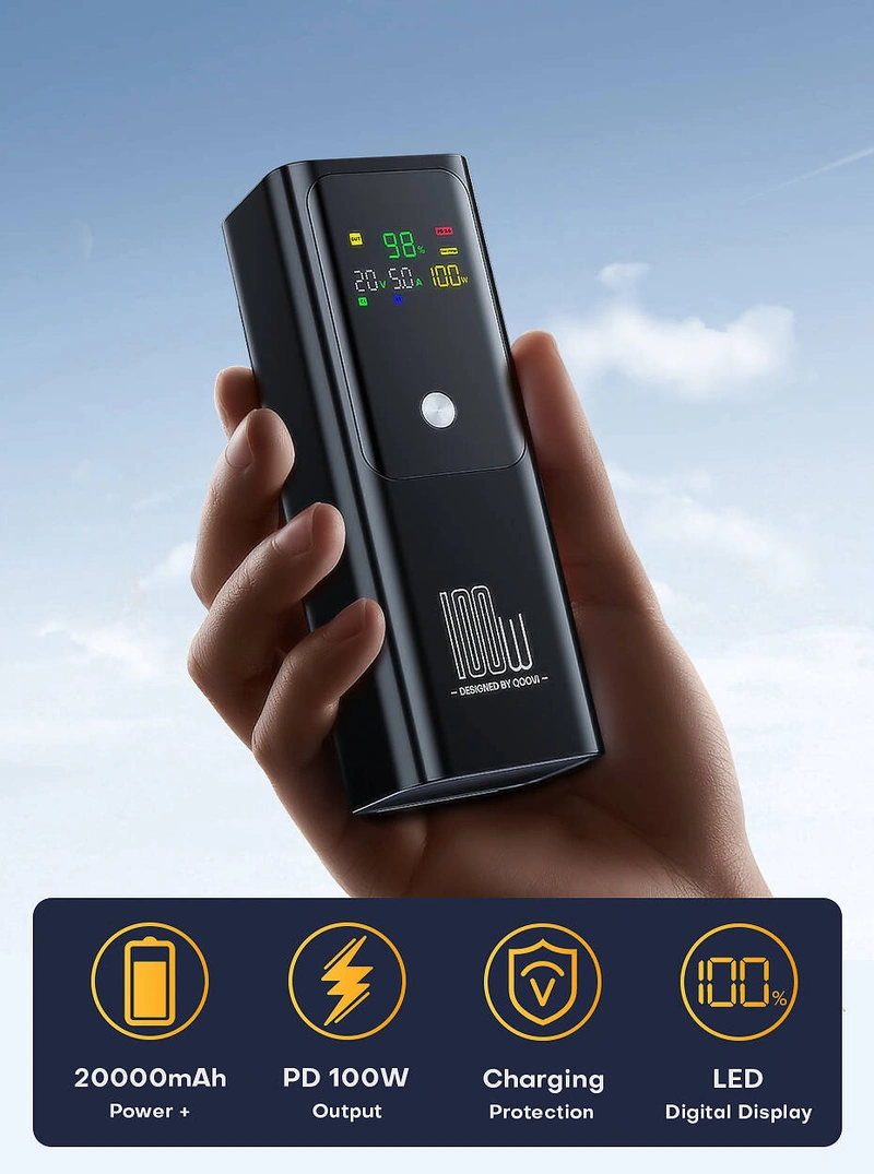 PowerBank для ноутбука 20000mAh 100W PD QOOVI — фото 2