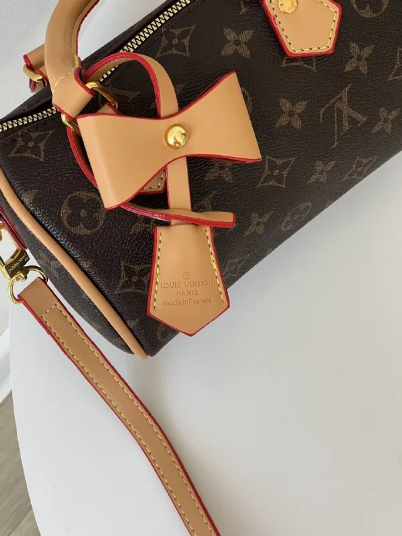 Сумка Louis Vuitton Nano Speedy еко-шкіра біла монограм — фото 4