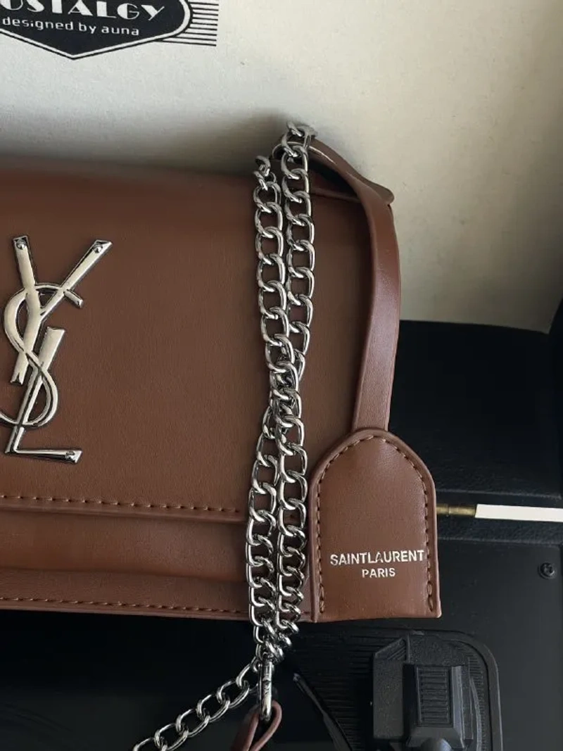 Жіноча сумочка клатч Saint Laurent гладка чорний — фото 6