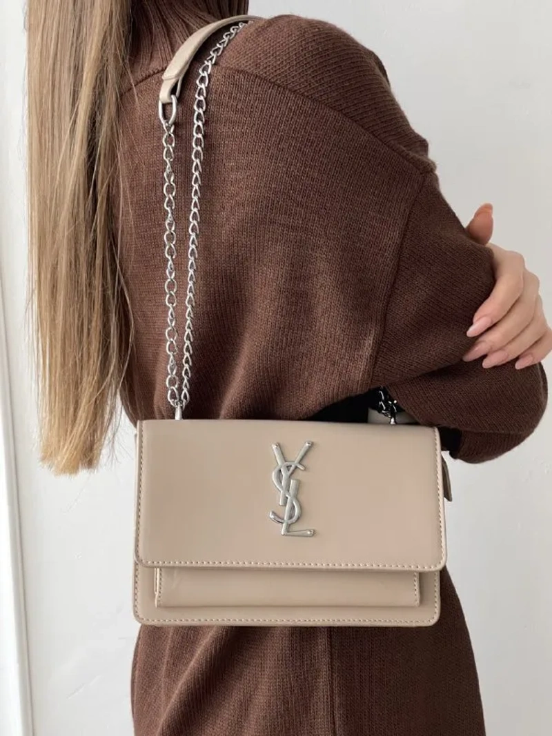 Жіноча сумочка клатч Saint Laurent гладка чорний — фото 8