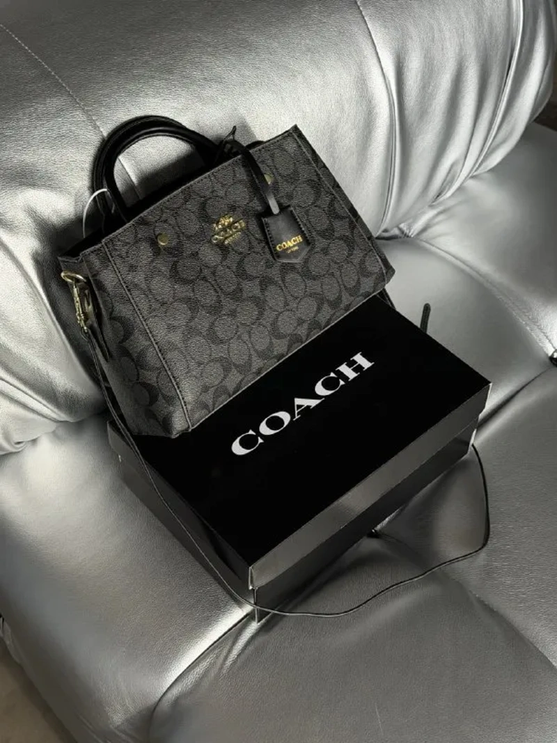 Сумка жіноча Coach через плече чорний 20252-1 — фото 3