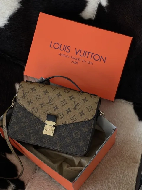 Сумка Louis Vuitton Pochette LUX Medium/Small коричневий+беж.