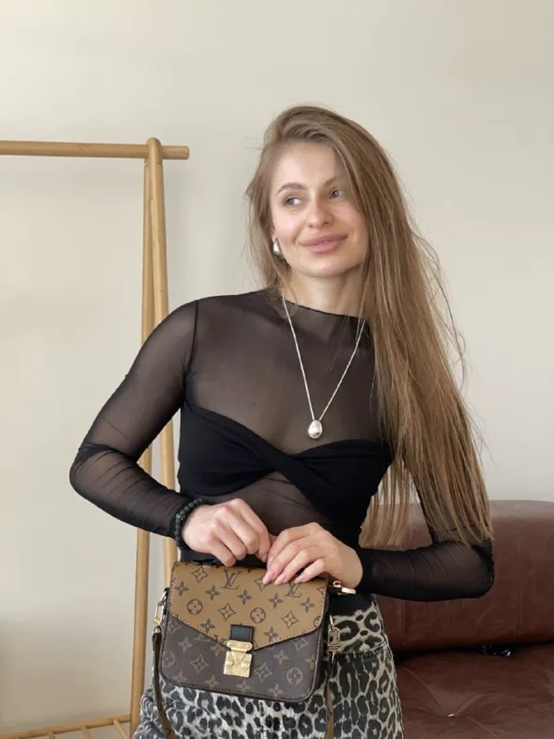 Сумка Louis Vuitton Pochette LUX Medium/Small коричневий+беж. — фото 3