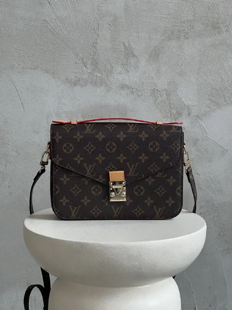 Сумка Louis Vuitton Pochette LUX Medium/Small коричневий+беж. — фото 4