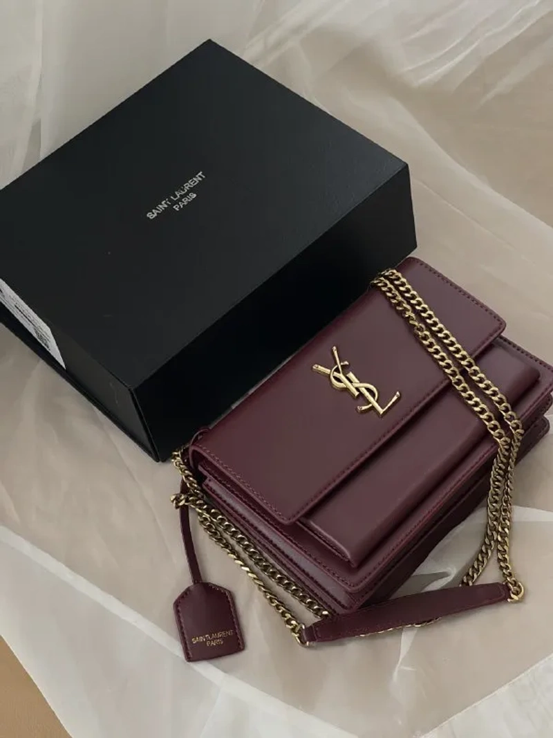 Saint Laurent Sunset Medium Shoulder Bag шкіра гладка золотиста фурнітура — фото 4