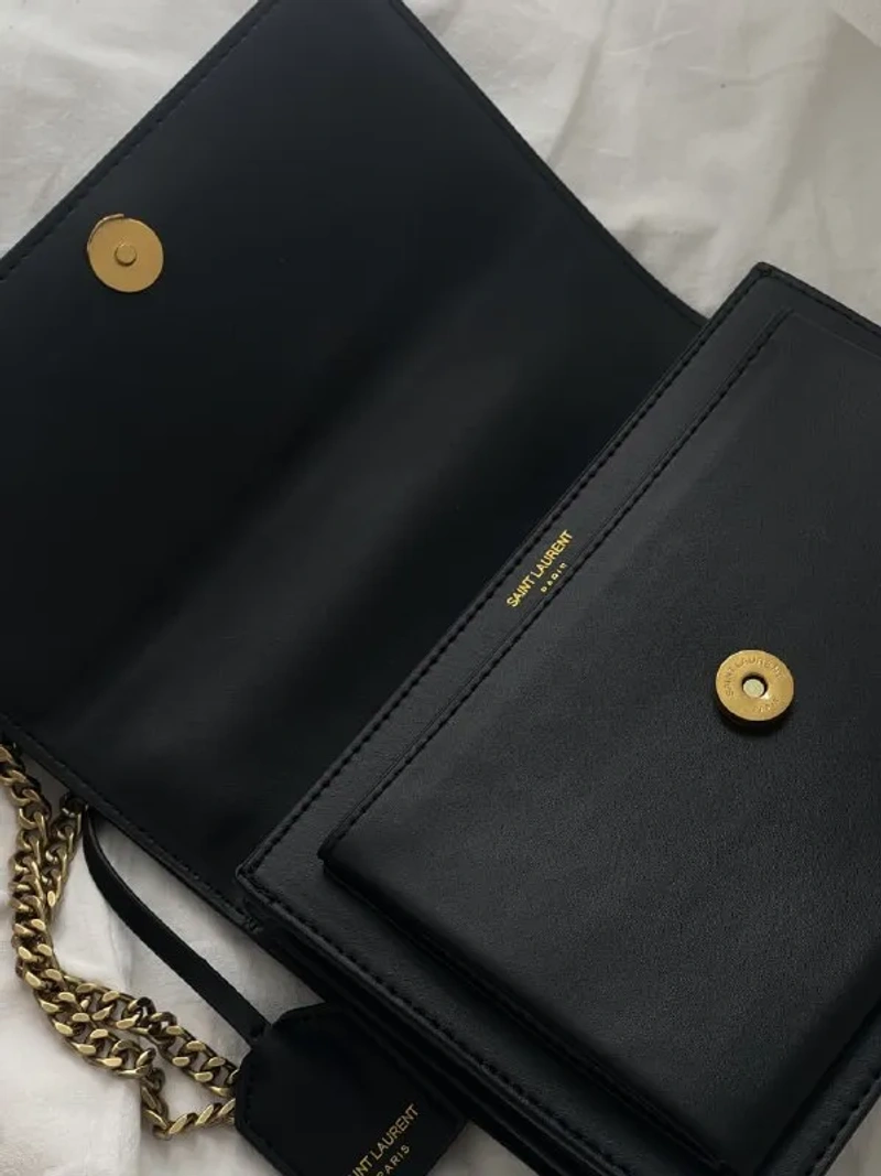 Saint Laurent Sunset Medium Shoulder Bag шкіра гладка золотиста фурнітура — фото 5