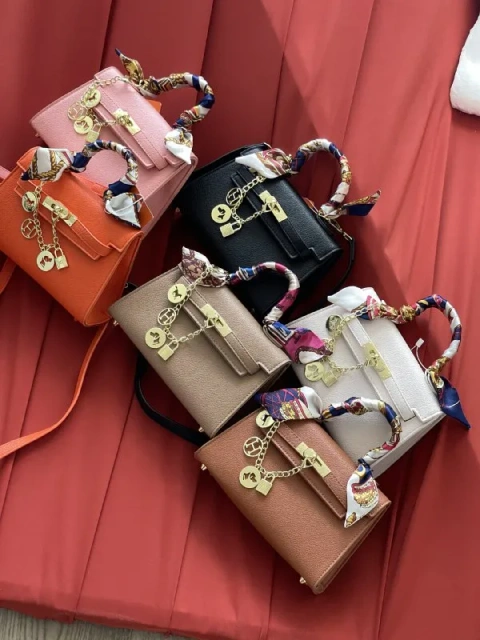Сумка Hermes Kelly чорна еко-шкіра 20*15*7см