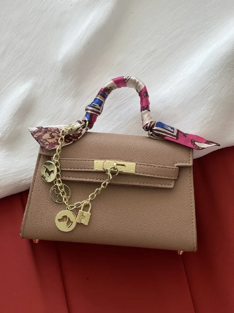Сумка Hermes Kelly чорна еко-шкіра 20*15*7см — фото 6