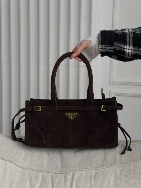 Сумка Prada Medium Suede Tote Bag чорний 20558-1