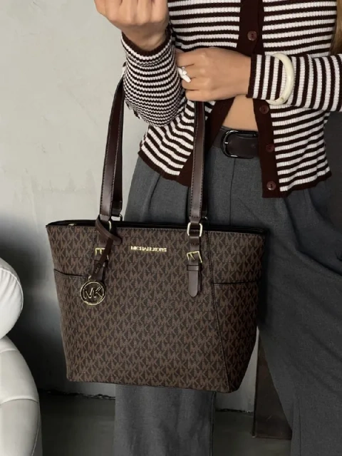 Michael Kors Charlotte Top Zip Tote Shoulder Bag чорний 20220-1