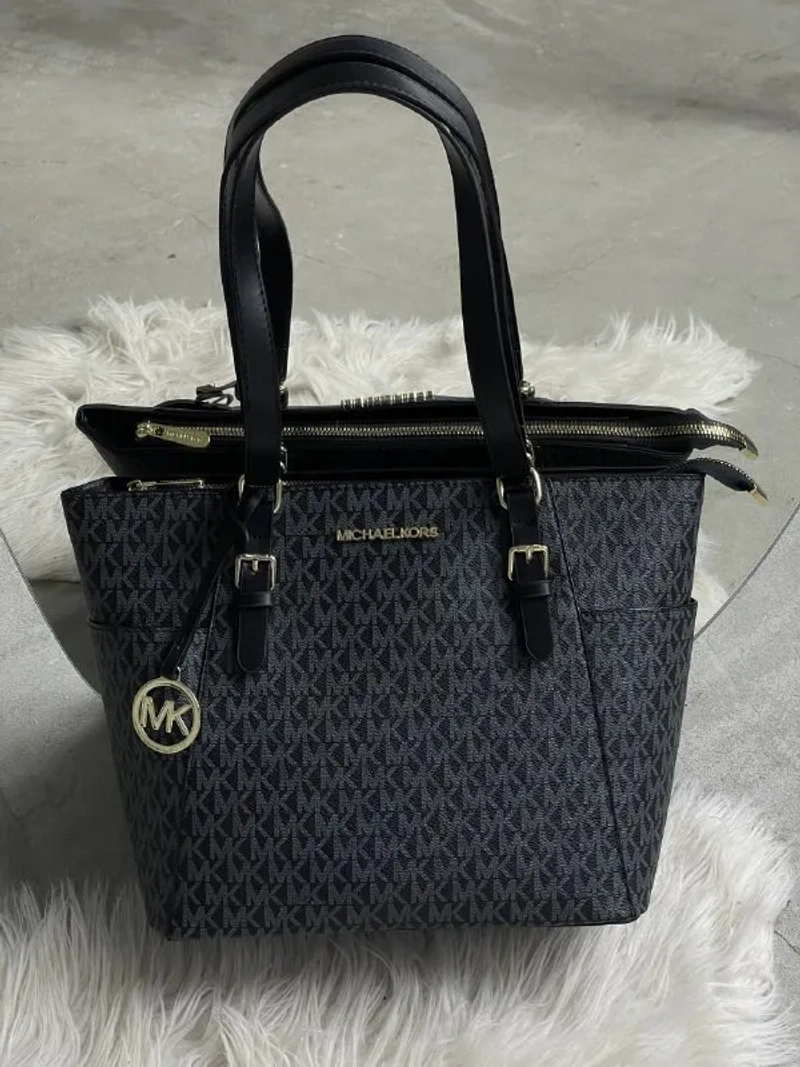Michael Kors Charlotte Top Zip Tote Shoulder Bag чорний 20220-1 — фото 4