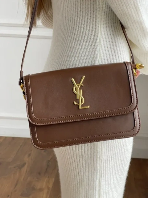 Сумка Saint Laurent Solferino еко-шкіра чорний/коричневий/білий
