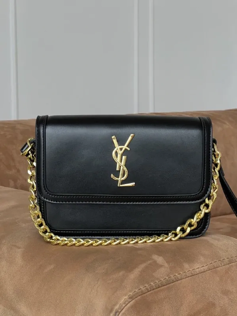 Сумка Saint Laurent Solferino еко-шкіра чорний/коричневий/білий — фото 3