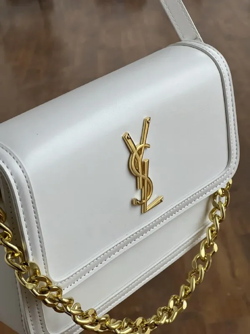 Сумка Saint Laurent Solferino еко-шкіра чорний/коричневий/білий — фото 4
