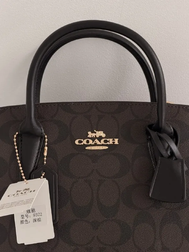 Сумка Coach Andrea Carryall шкіряна золота фурнітура — фото 3