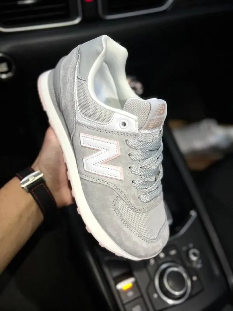 Кросівки Жіночі New Balance 574 Light Gray & Pink — фото 2