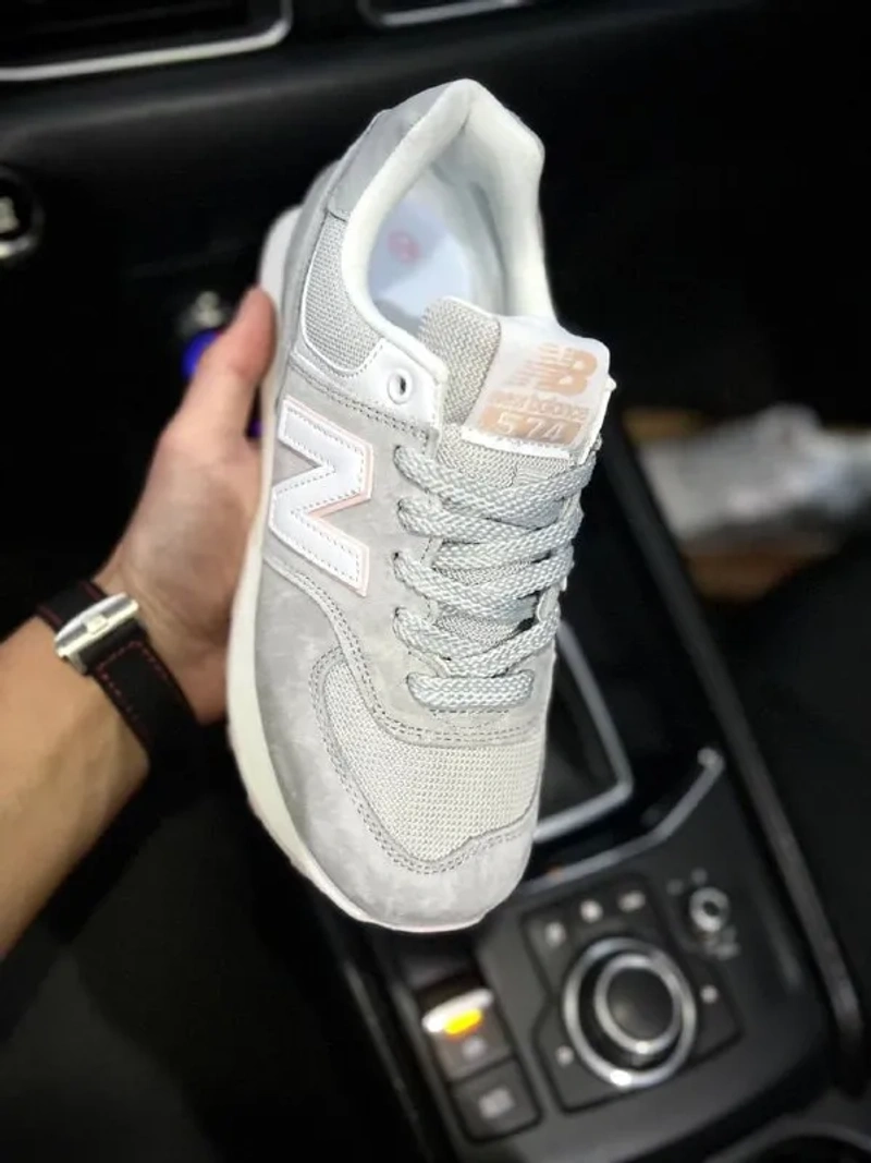 Кросівки Жіночі New Balance 574 Light Gray & Pink — фото 3