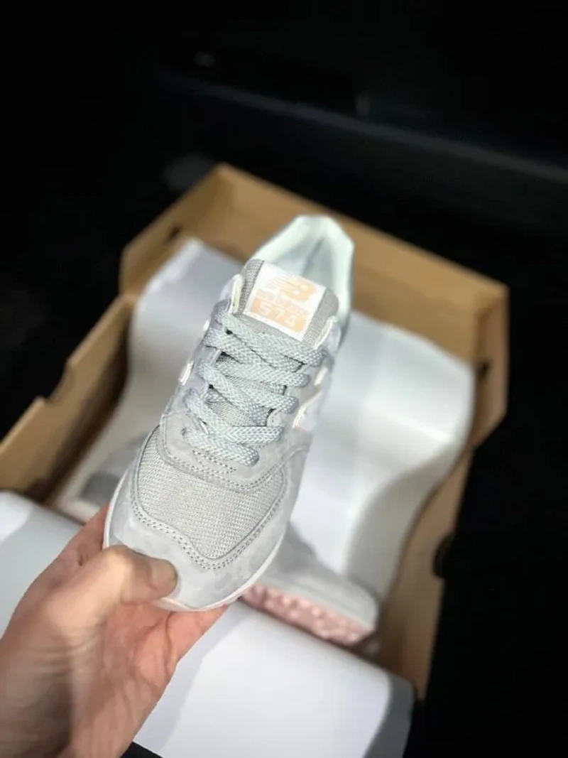 Кросівки Жіночі New Balance 574 Light Gray & Pink — фото 7