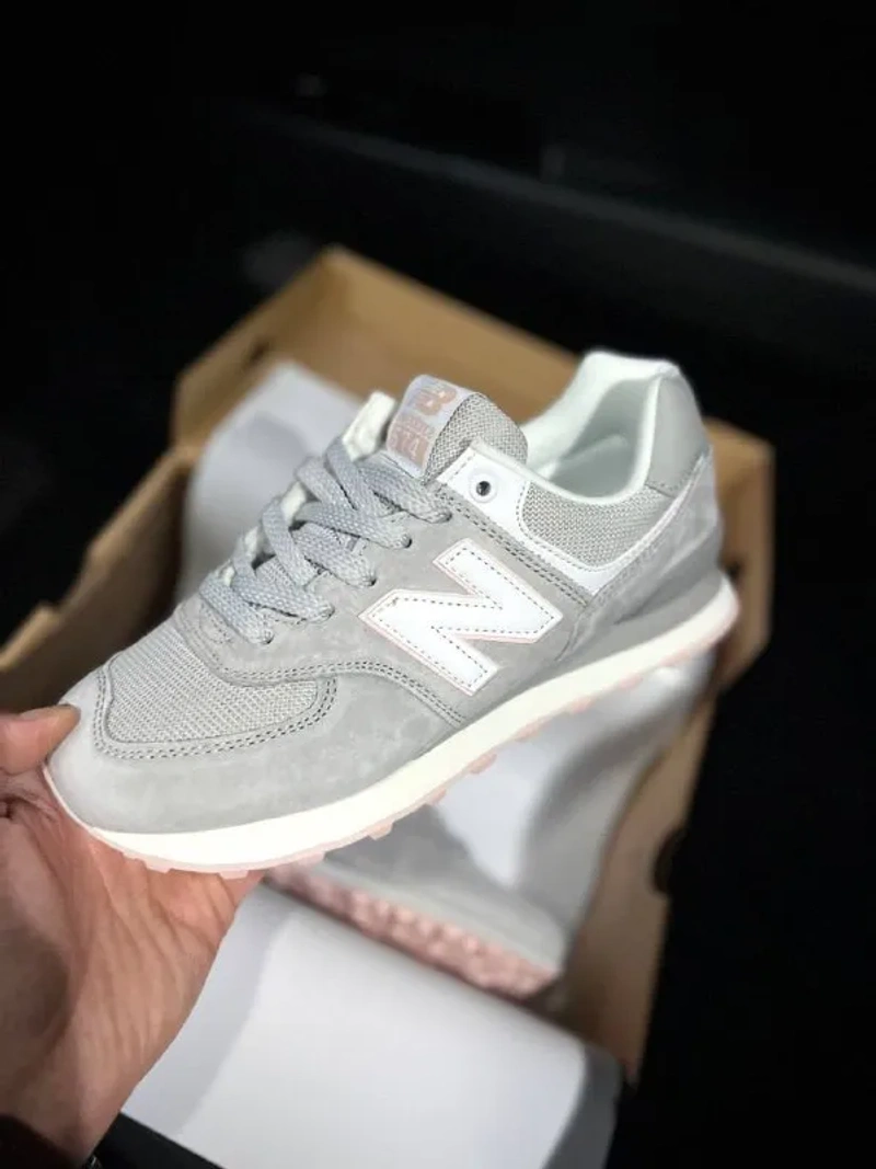 Кросівки Жіночі New Balance 574 Light Gray & Pink — фото 8
