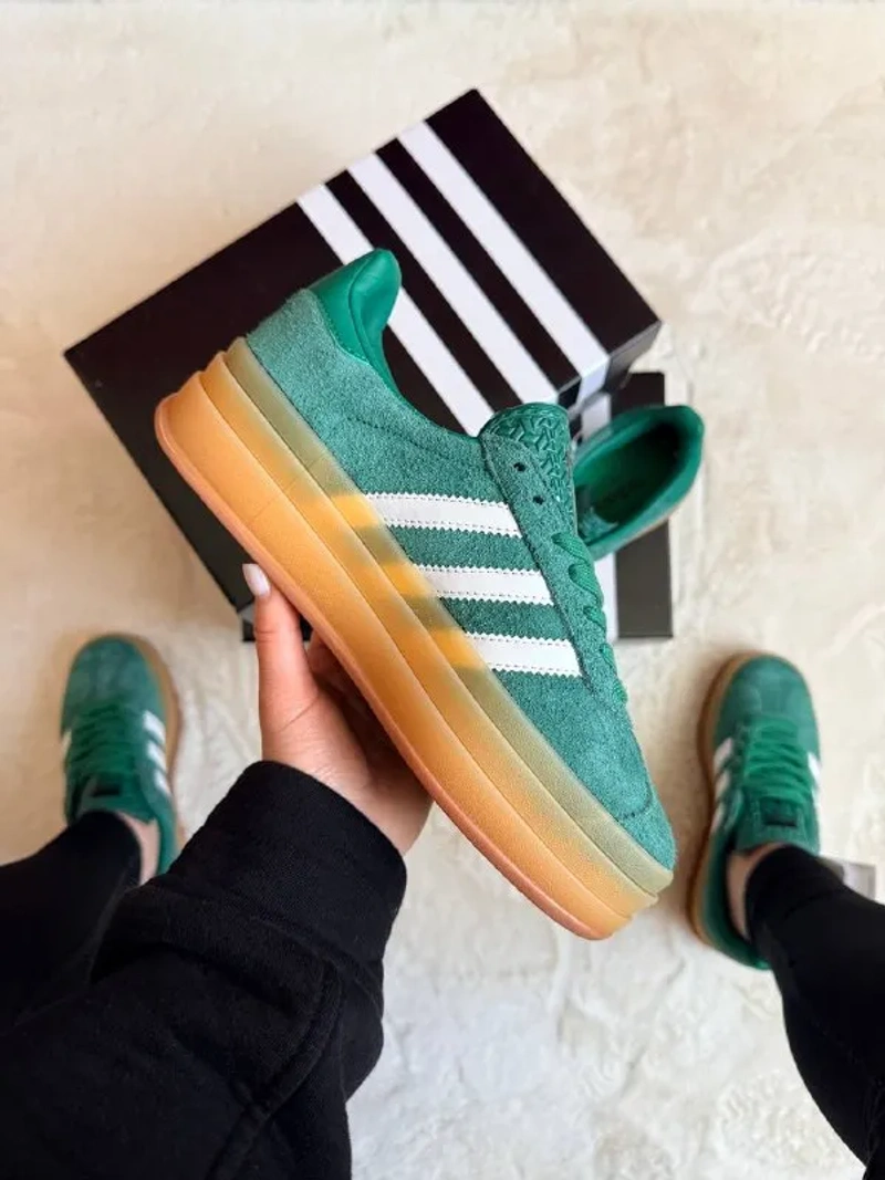 Кросівки жіночі Adidas Gazelle Green White — фото 5