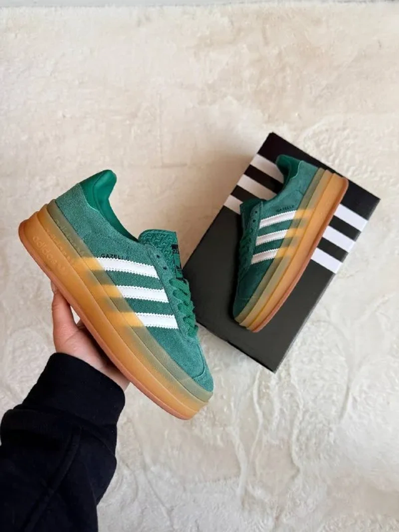 Кросівки жіночі Adidas Gazelle Green White — фото 6