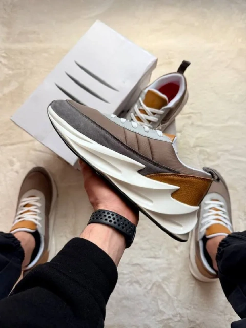 Кросівки Чоловічі Adidas Shark White & Gray & Brown