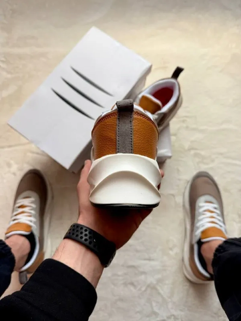 Кросівки Чоловічі Adidas Shark White & Gray & Brown — фото 3