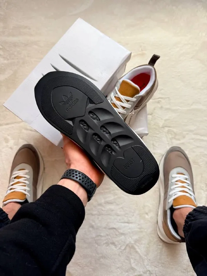 Кросівки Чоловічі Adidas Shark White & Gray & Brown — фото 4