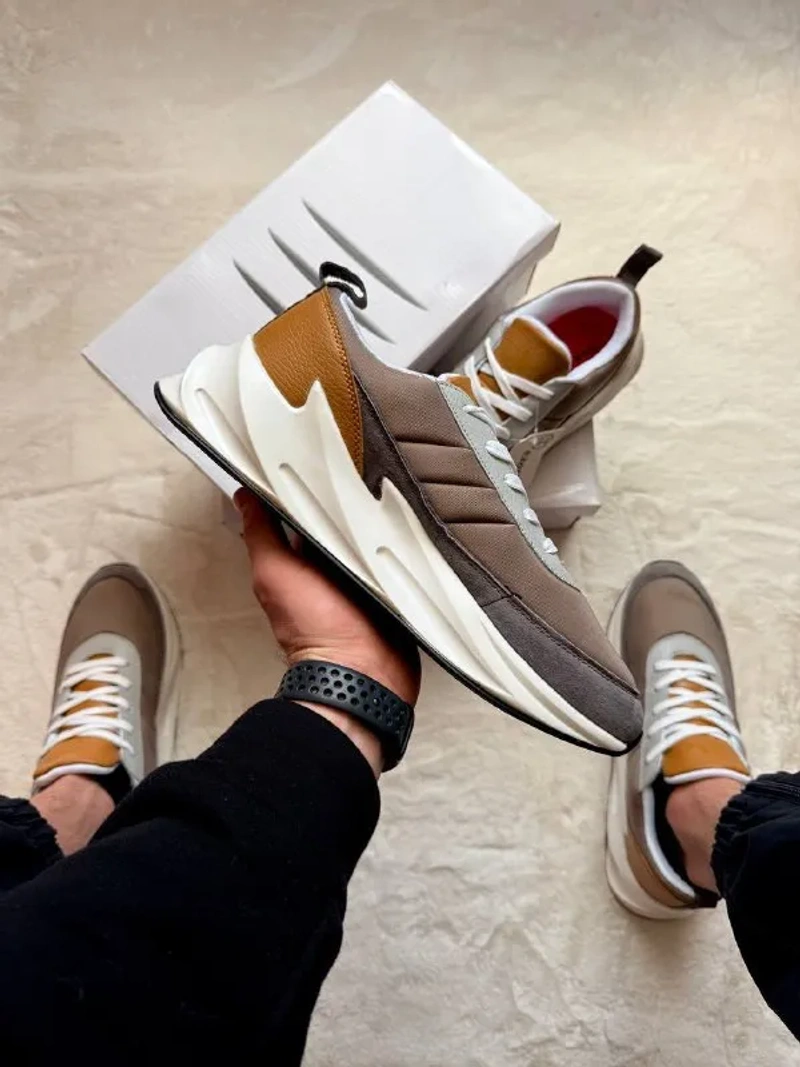 Кросівки Чоловічі Adidas Shark White & Gray & Brown — фото 5