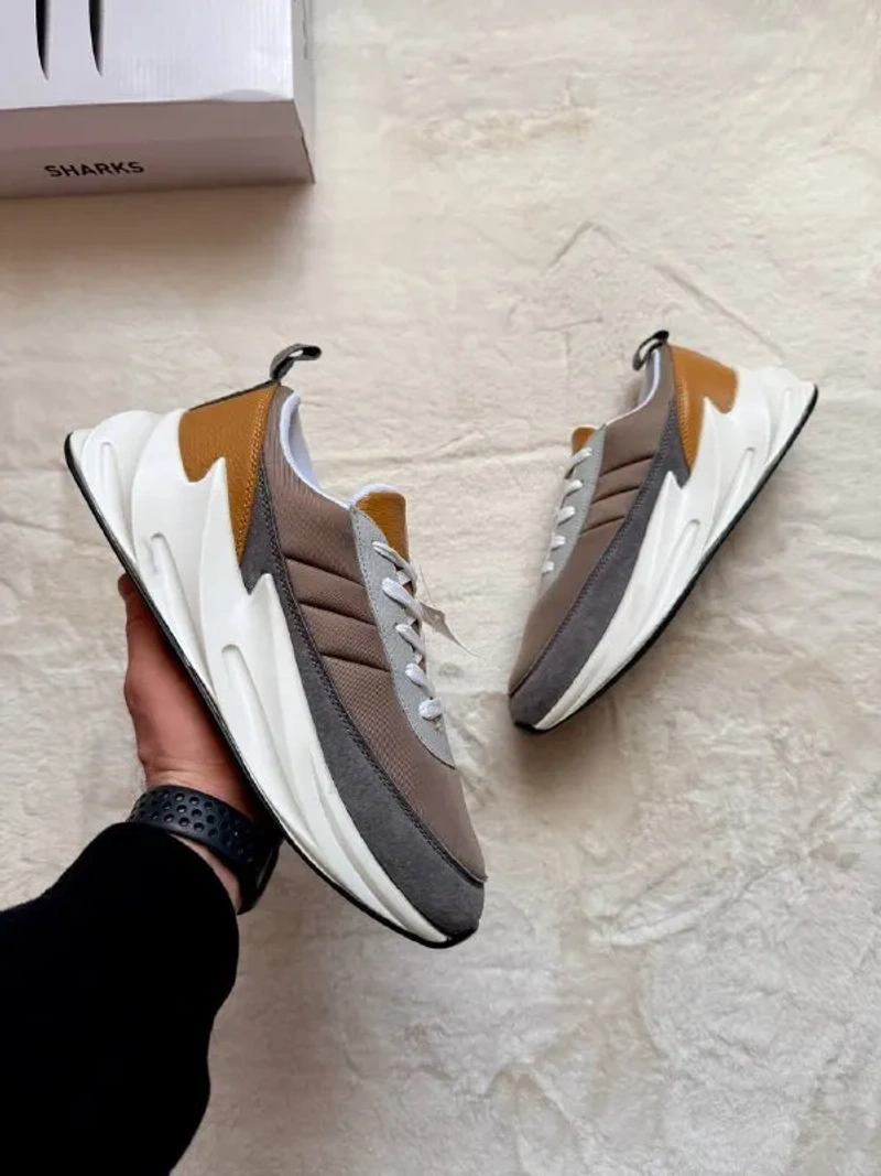 Кросівки Чоловічі Adidas Shark White & Gray & Brown — фото 8