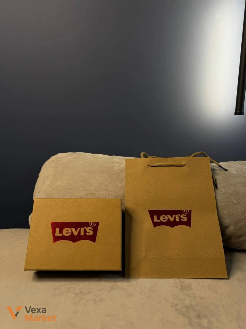 Ремінь Levis шкіряний зі срібною пряжкою, довжина 120 см — фото 2