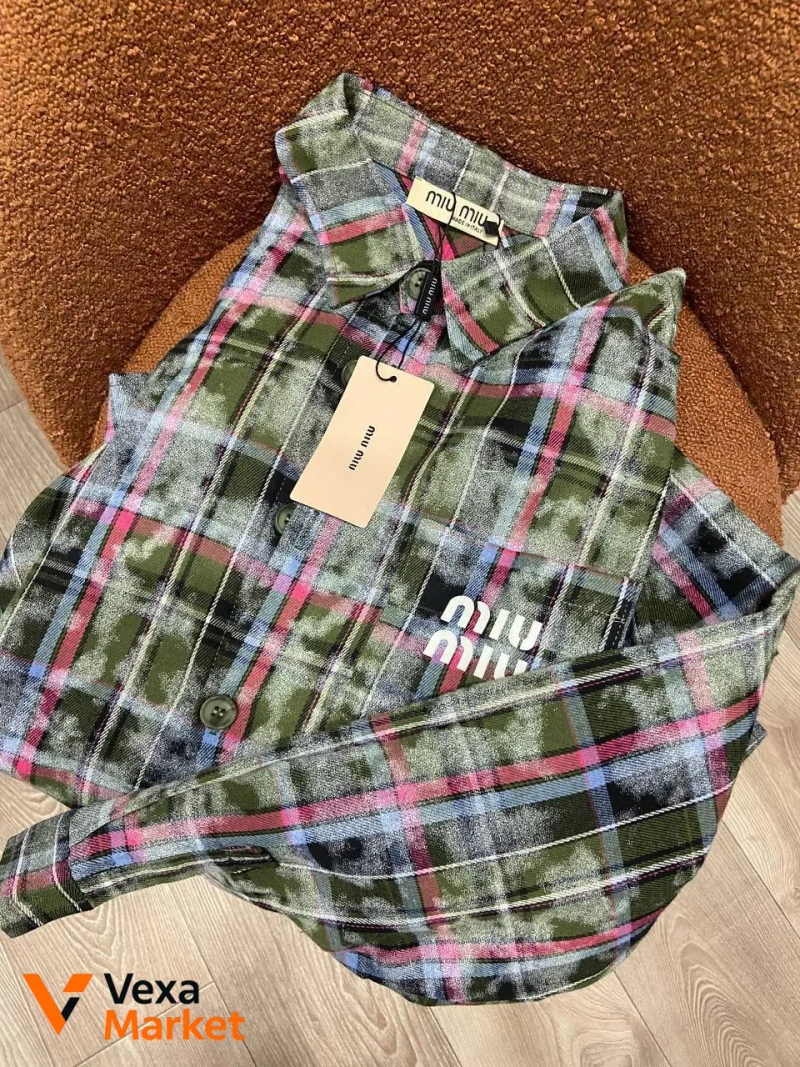 Рубашка Miu Miu Оверсайз в клетку — фото 2