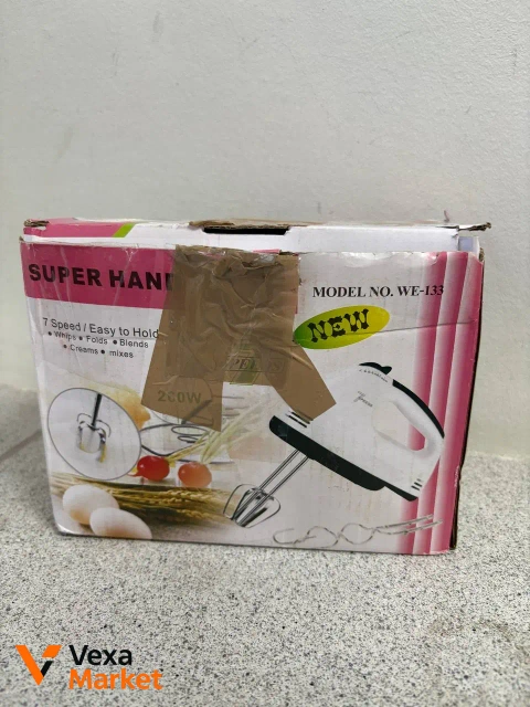Ручний міксер Super Hand WE-133, 260 Вт, 7 швидкостей, 3 насадки