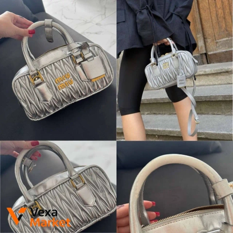 Шикарная серебристая сумочка Miu Miu